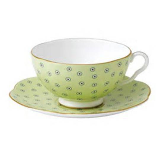 Wedgwood Polka Dot Cup and Saucer, Green 250ml